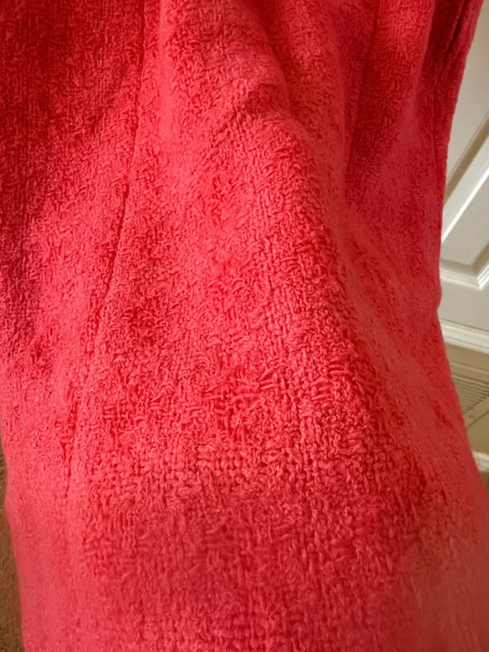 Vintage CHANEL Boutique hot pink coral Tweed Midi Skirt amazing 💝💝 larger size